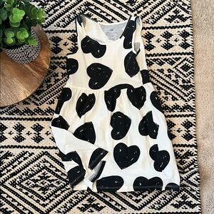 H&M Monochrome Heart Print Dress